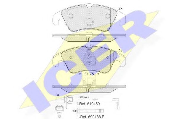 181862 ICER Brake Pad Set, disc brake