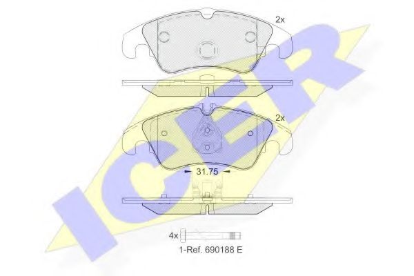 181862-203 ICER Brake Pad Set, disc brake