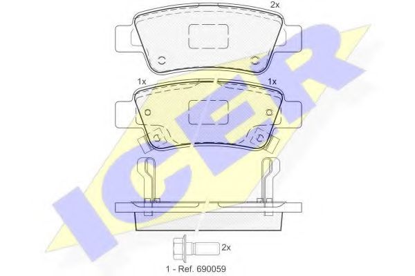 181888 ICER Brake System Brake Pad Set, disc brake