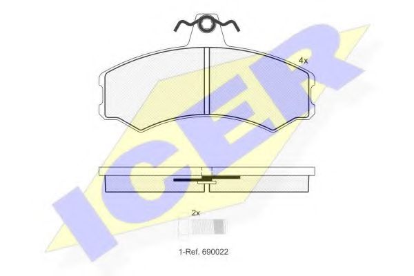 181890 ICER Brake System Brake Pad Set, disc brake