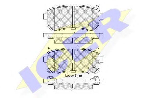 181955 ICER Brake System Brake Pad Set, disc brake