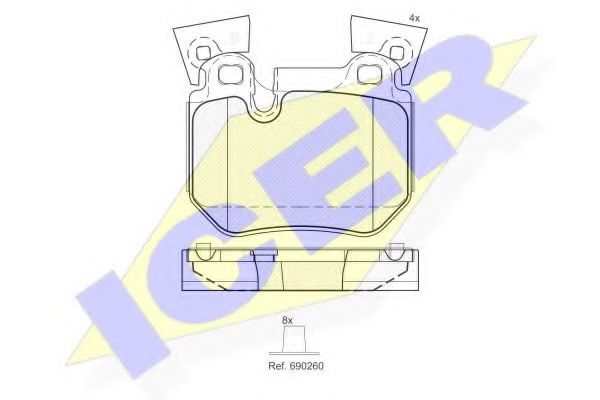 181965 ICER Brake System Brake Pad Set, disc brake