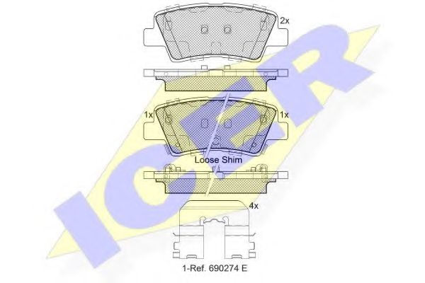 182036 ICER Brake Pad Set, disc brake