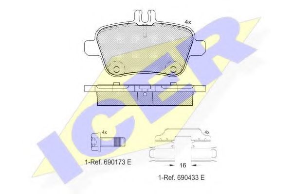 182039-067 ICER Brake Pad Set, disc brake