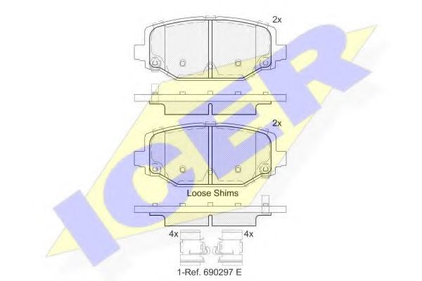 182053 ICER Brake Pad Set, disc brake