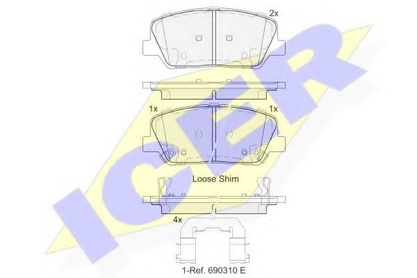 182102 ICER Brake Pad Set, disc brake
