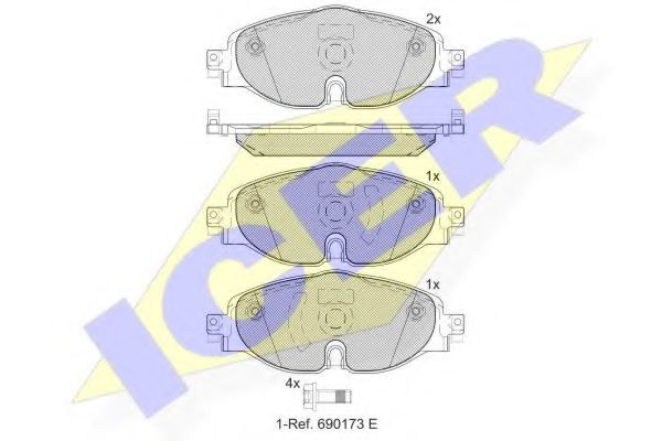 182111-204 ICER Brake System Brake Pad Set, disc brake