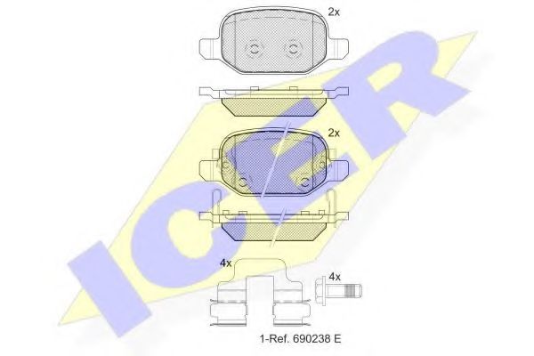 182127 ICER Brake System Brake Pad Set, disc brake