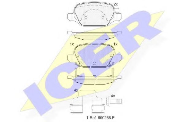 182128 ICER Brake Pad Set, disc brake