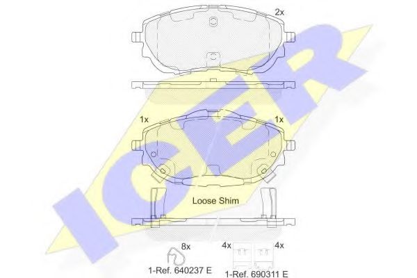 182129 ICER Brake System Brake Pad Set, disc brake