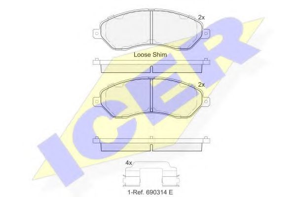 182130 ICER Brake Pad Set, disc brake