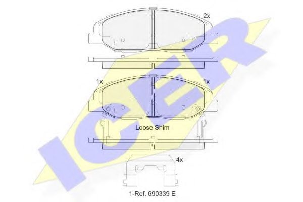 182141 ICER Brake System Brake Pad Set, disc brake