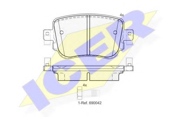 182152 ICER Brake Pad Set, disc brake
