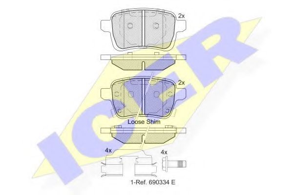 182170-203 ICER Brake System Brake Pad Set, disc brake