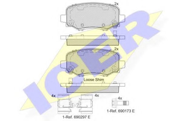 182176 ICER Brake System Brake Pad Set, disc brake