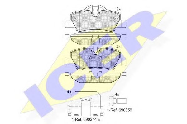 182190 ICER Brake System Brake Pad Set, disc brake