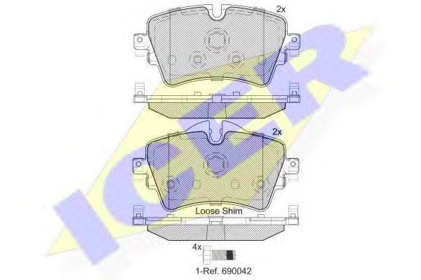 182211 ICER Brake System Brake Pad Set, disc brake