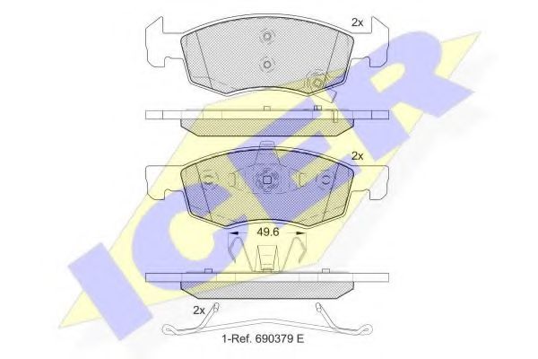 182223 ICER Brake System Brake Pad Set, disc brake