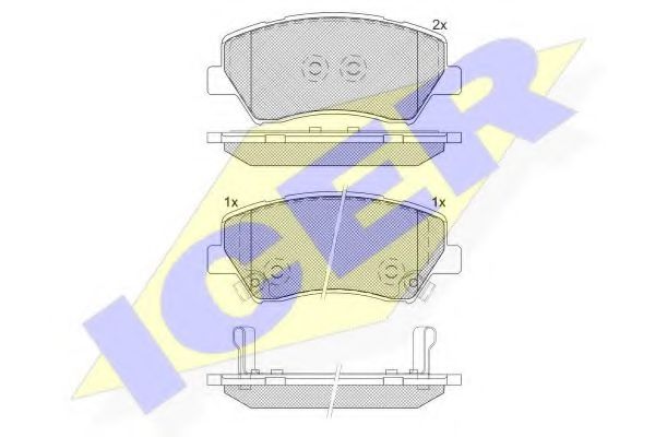 182237 ICER Тормозная система Комплект тормозных колодок, дисковый тормоз