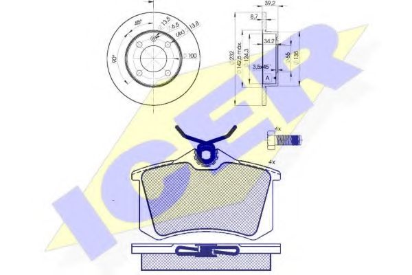 30789-5608 ICER Тормозная система Комплект тормозов, дисковый тормозной механизм