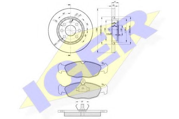 30858-9046 ICER Brake System Brake Set, disc brakes