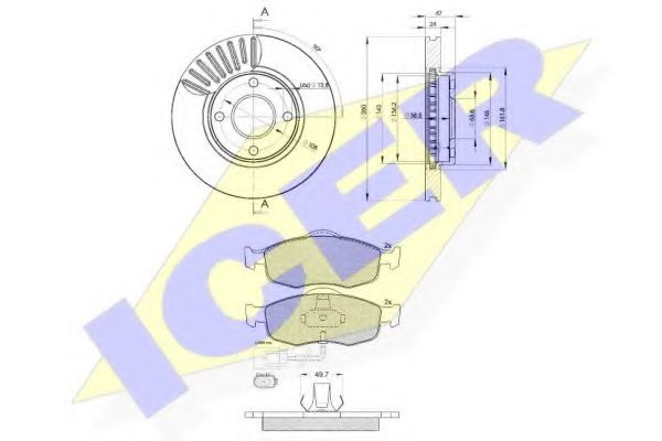 30917-6784 ICER Brake System Brake Pad Set, disc brake