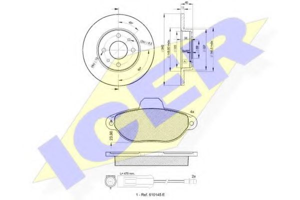 30953-3465 ICER Brake Pad Set, disc brake