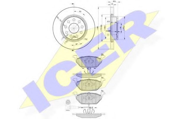 31349-5614 ICER Brake Set, disc brakes