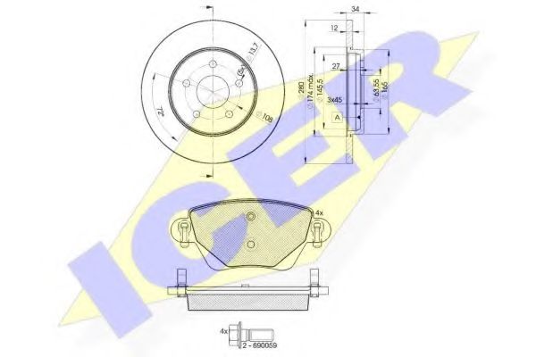 31381-6768 ICER Brake System Brake Pad Set, disc brake