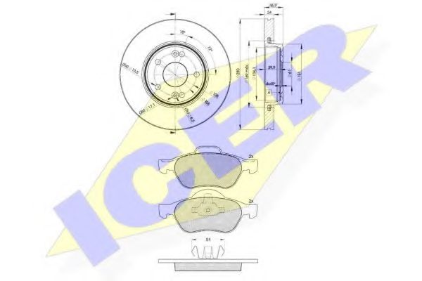 31431-2234 ICER Brake System Brake Pad Set, disc brake