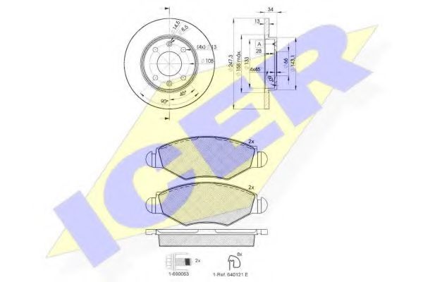 31439-4298 ICER Тормозная система Комплект тормозов, дисковый тормозной механизм