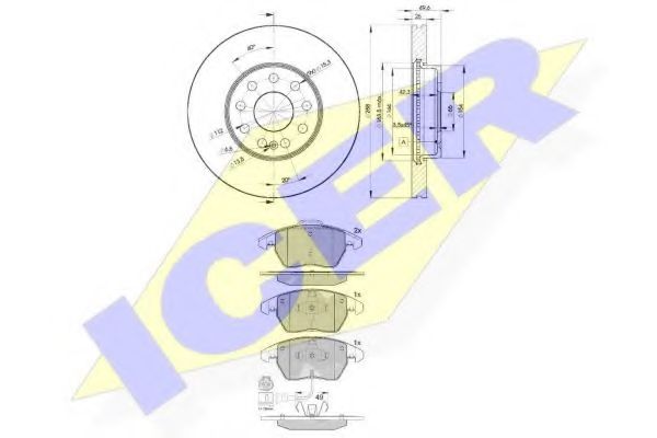 31567-5615 ICER Тормозная система Комплект тормозов, дисковый тормозной механизм