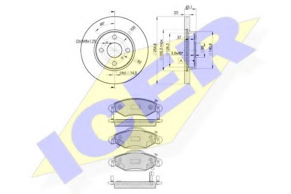 31587-2040 ICER Brake System Brake Set, disc brakes