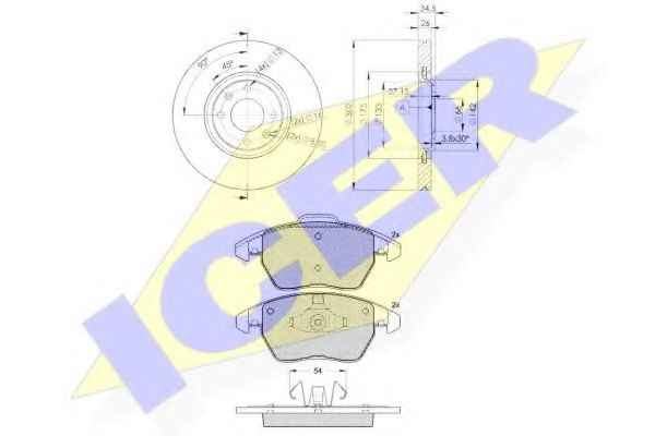 31637-4698 ICER Brake Pad Set, disc brake