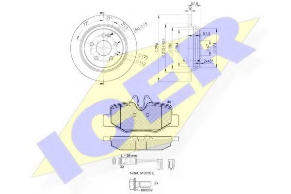 31676-0416 ICER Brake Set, disc brakes