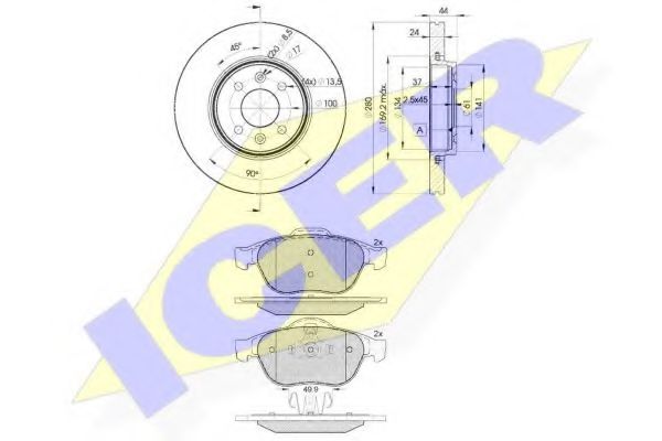 31861-7829 ICER Brake Set, disc brakes