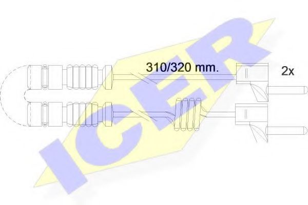 610221 E C ICER Warning Contact Set, brake pad wear