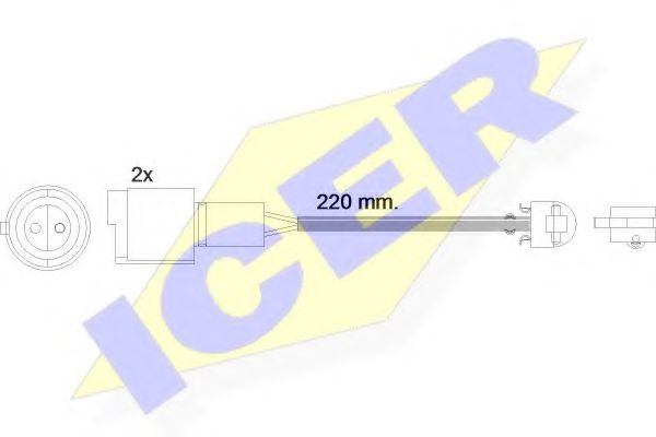 610239 E C ICER Warning Contact, brake pad wear