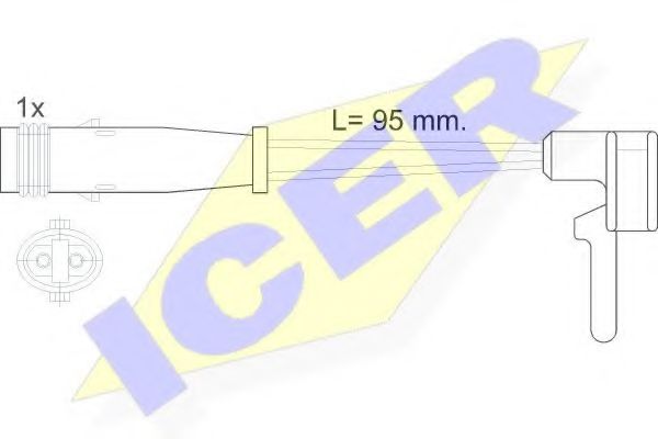 610323 E C ICER Warning Contact, brake pad wear