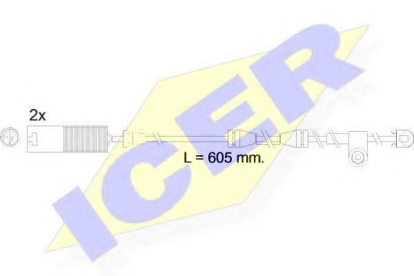 610390 E C ICER Warning Contact, brake pad wear