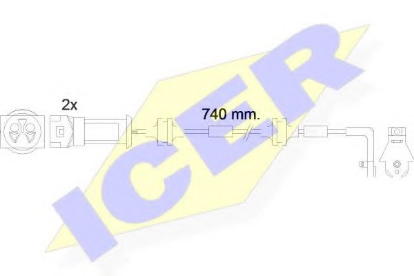 610446 E C ICER Brake System Warning Contact Set, brake pad wear