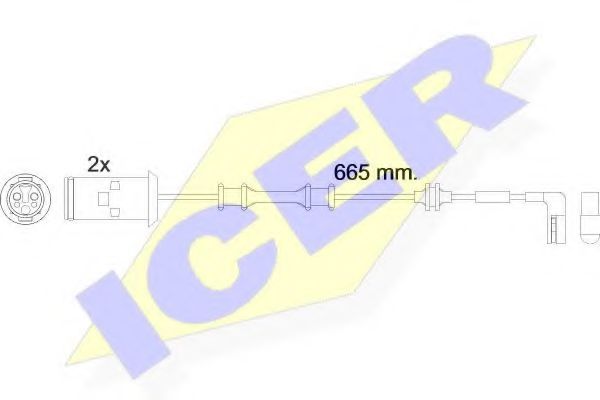 610451 E C ICER Brake System Warning Contact Set, brake pad wear