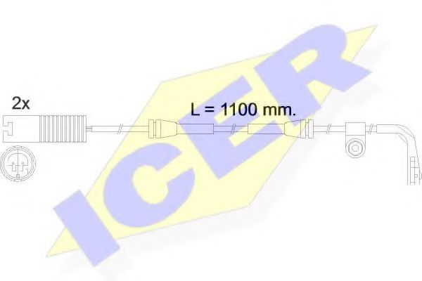 610457 E C ICER Warning Contact, brake pad wear