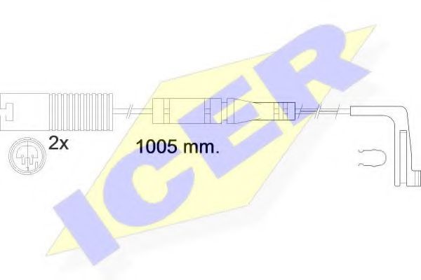 610537 E C ICER Warning Contact, brake pad wear
