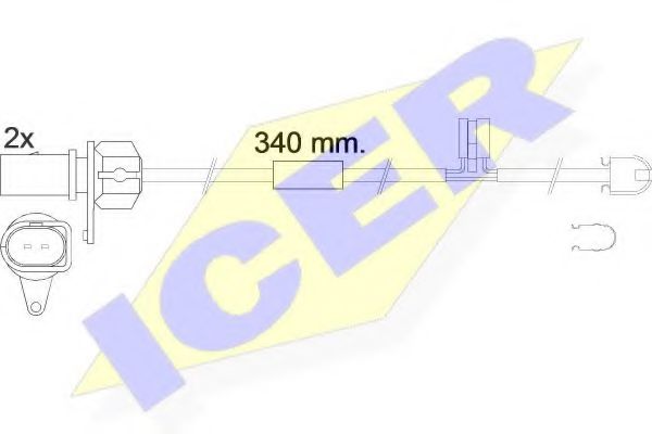 610566 E C ICER Warning Contact, brake pad wear