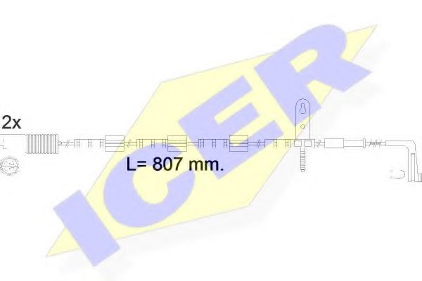 610584 E C ICER Brake System Warning Contact, brake pad wear