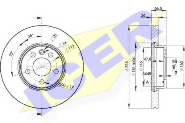 78BD1530-2 ICER Тормозная система Тормозной диск