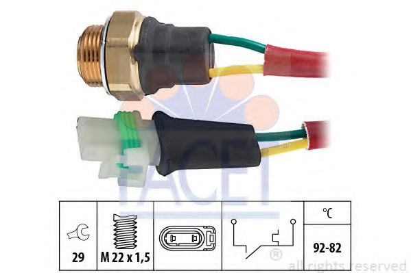 7.5127 FACET Cooling System Temperature Switch, radiator fan
