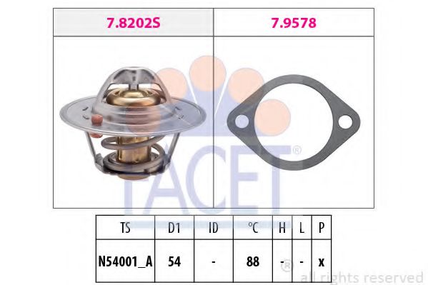 7.8358 FACET Cooling System Thermostat, coolant