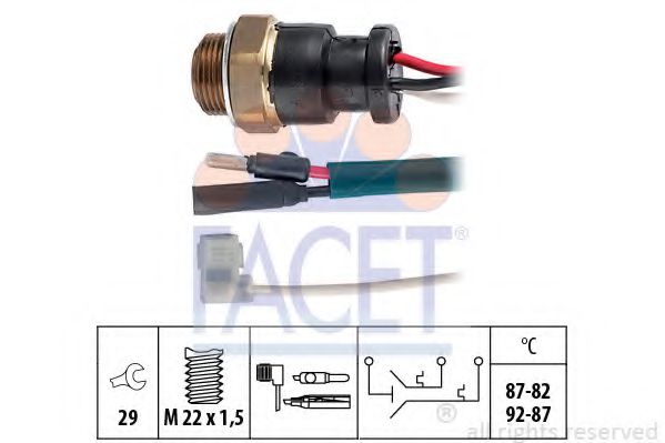 7.5600 FACET Cooling System Temperature Switch, radiator fan